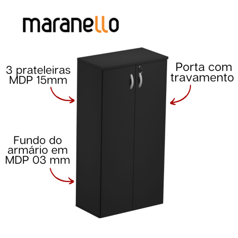 Armário Alto - 2 Portas - MDP 25mm - Fundo 3mm - 805mm x 420mm x 1595mm