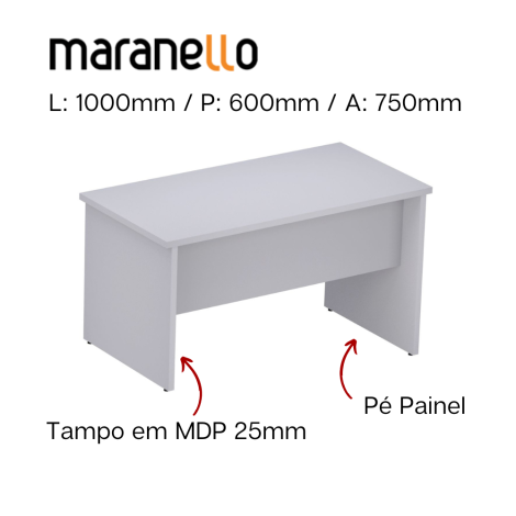 Mesa Reta Pé Painel - MDP 25mm - 1000mm x 600mm x 750mm M25 MARANELLO